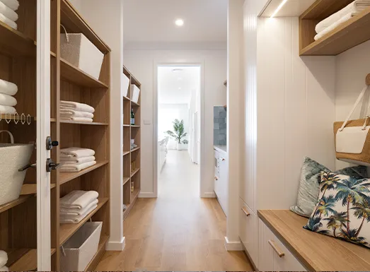 Open-plan kitchen in the Southport display home at Leppington