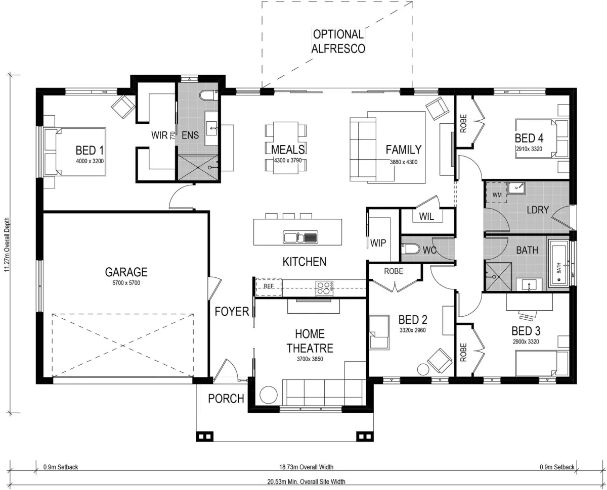 Country home floor plan