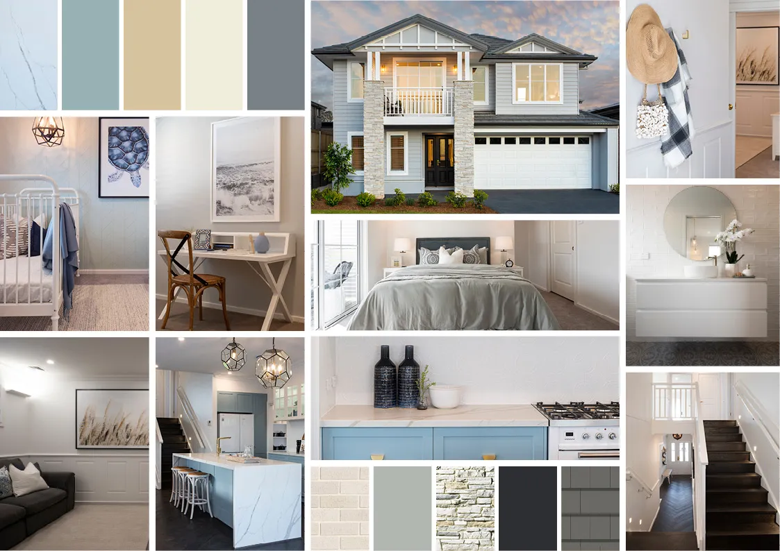 Hamptons home design mood board
