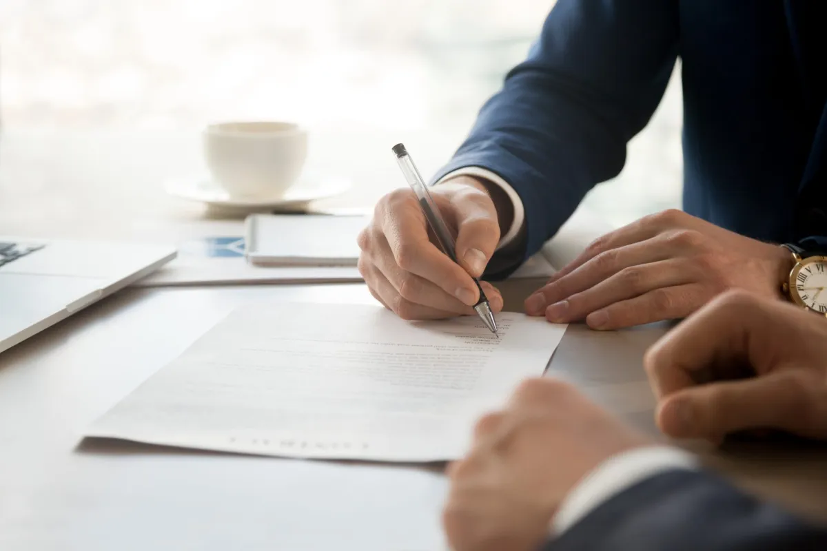 signing a contract