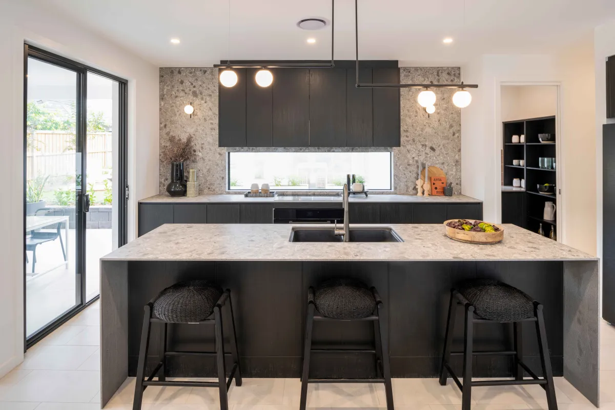 feature light over kitchen bench