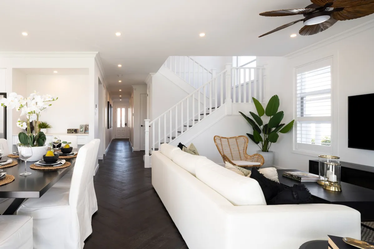 Modern Colonial inspired living room