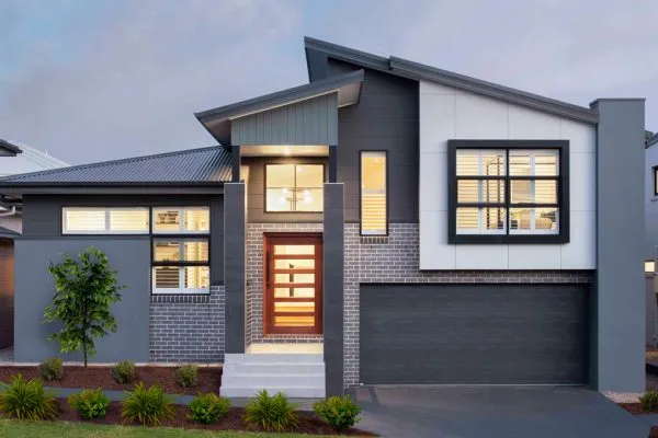 Split level home built into a sloping site