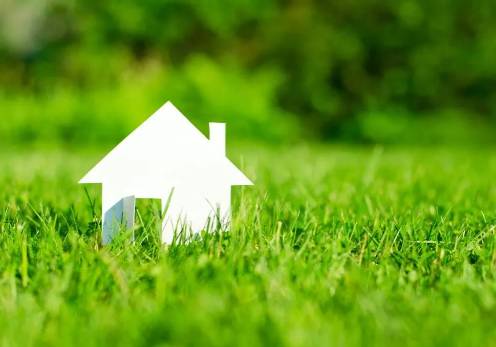 paper house on grass