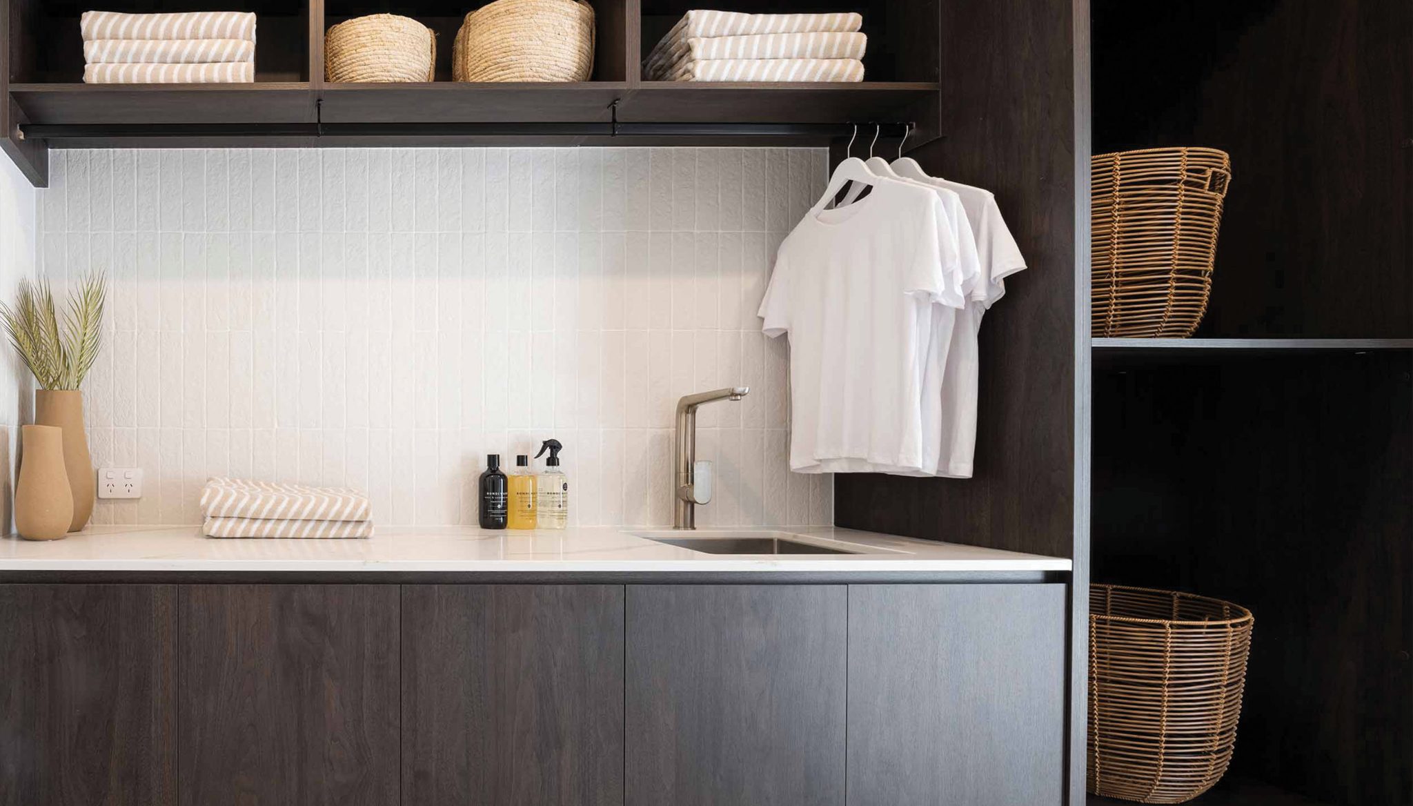 Laundry: 20mm stone benchtop