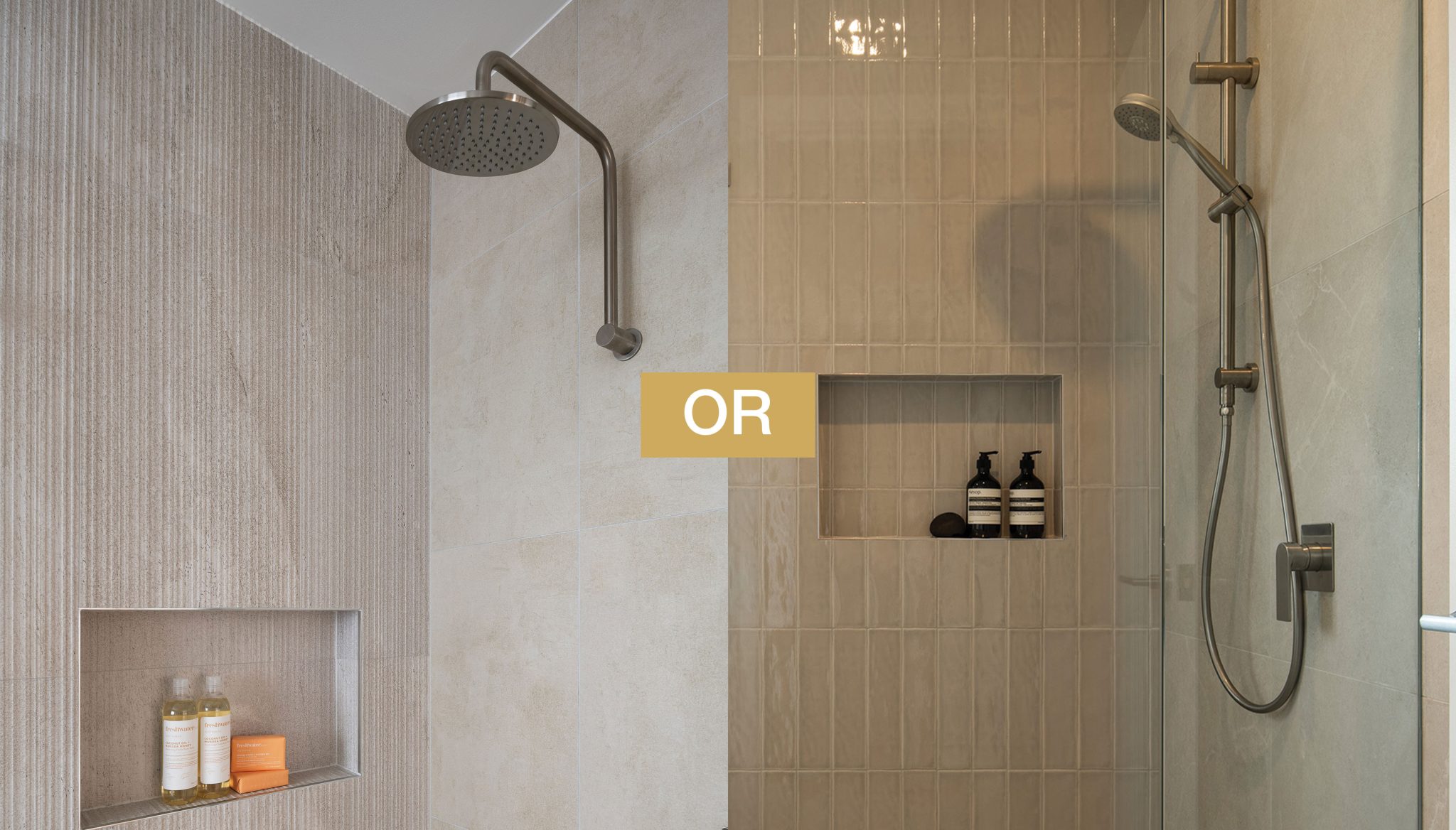 Main Bathroom: Gooseneck OR hand rail showerhead